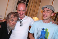 Ian McKellen, Sean Mathias, Paul de Lange,
Green Room, Royal Haymarket Theatre, Following the final performance, 9 August 2009<br /><span class='gal_credit'>Photo by Keith Stern</span><br />2009   