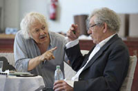 Ian McKellen and Michael Pennington in The Syndicate (Rehearsal)